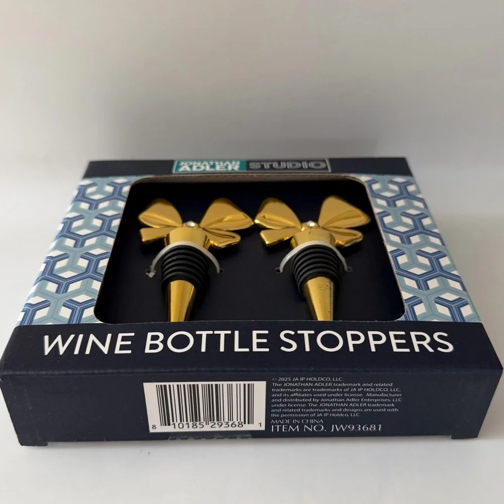 Jonathan Adler Gold Bow Wine Stoppers